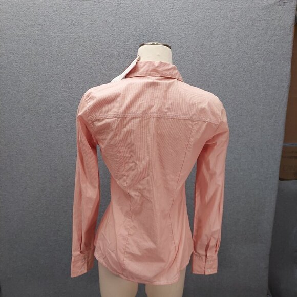 Cutter & Buck NWT Women's Orange striped S Long Sleeve Button Down - Picture 6 of 11